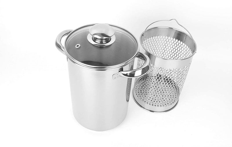 RUNZI Asparagus Pot Stainless Steel Steamer Cooker with Basket and Lid Pasta 16cm 4L - Image 3